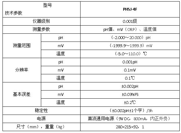 上海雷磁PHSJ-4F型实验室pH计