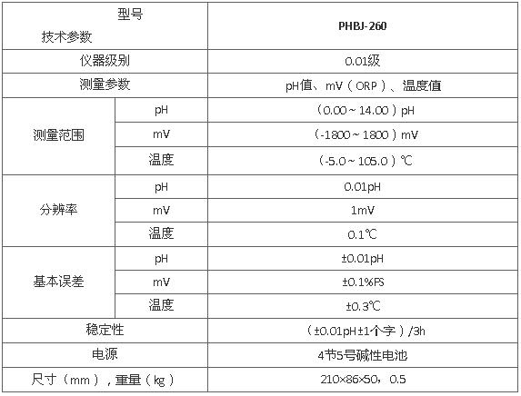 上海雷磁PHBJ-260型便携式pH计