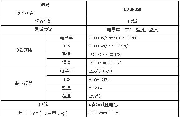 上海雷磁DDBJ-350型便携式电导率仪