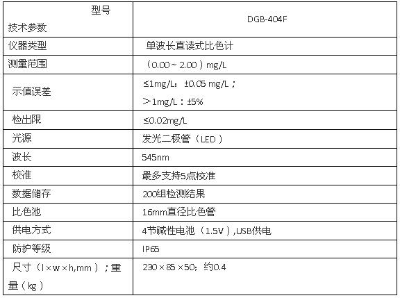 上海雷磁DGB-404F型便携式六价铬测定仪