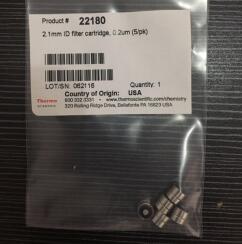 赛默飞2.1mm ID过滤器套管, 0.2um (5/pk)