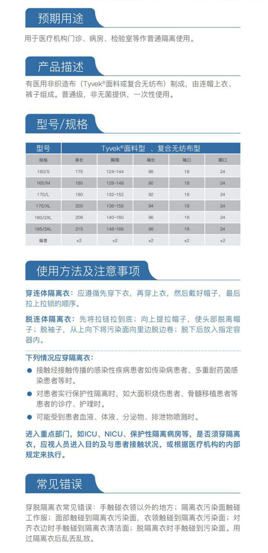 一次性医用普通隔离衣详情1