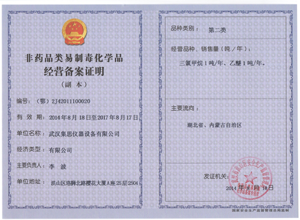 1易制毒化学品经营备案证
